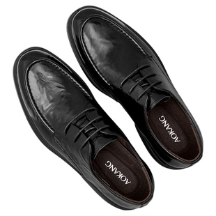 奥康 男鞋2026春季新款真皮商务正装皮鞋男款黑色轻奢抓纹男单鞋N