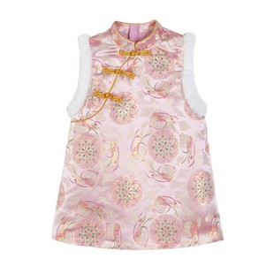 【福禄呈祥】NORNOR女童中式旗袍裙26新年款保暖好看儿童毛绒外套