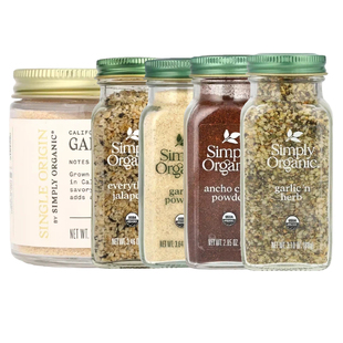 Simply Organic加州大蒜香料洋葱混合调味料墨西哥青椒安可辣椒粉