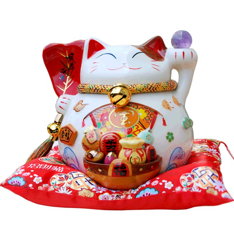 luckycat 酒柜家居裝飾品招財(cái)貓擺件 開業(yè)吧臺(tái)存錢罐儲(chǔ)蓄罐男禮品