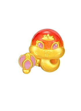 周大生黄金转运珠珐琅热气球盘蛇转运珠送女友老婆妈妈节日礼物