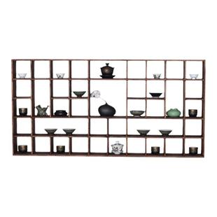 实木茶杯紫砂壶收纳架博古架多宝阁主人杯架小格尺寸13X13厘米