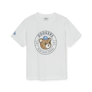MLB儿童官方男女童俏皮可爱休闲时尚皱眉熊宽松圆领T恤春季款