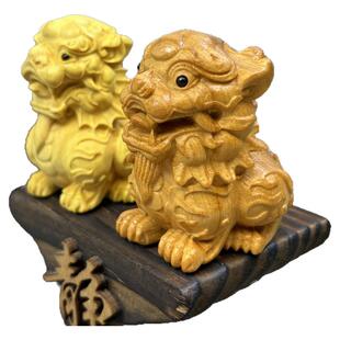 崖柏木雕瑞麟麒麟招财文玩手把玩件家居家用摆件中国风送礼装饰品