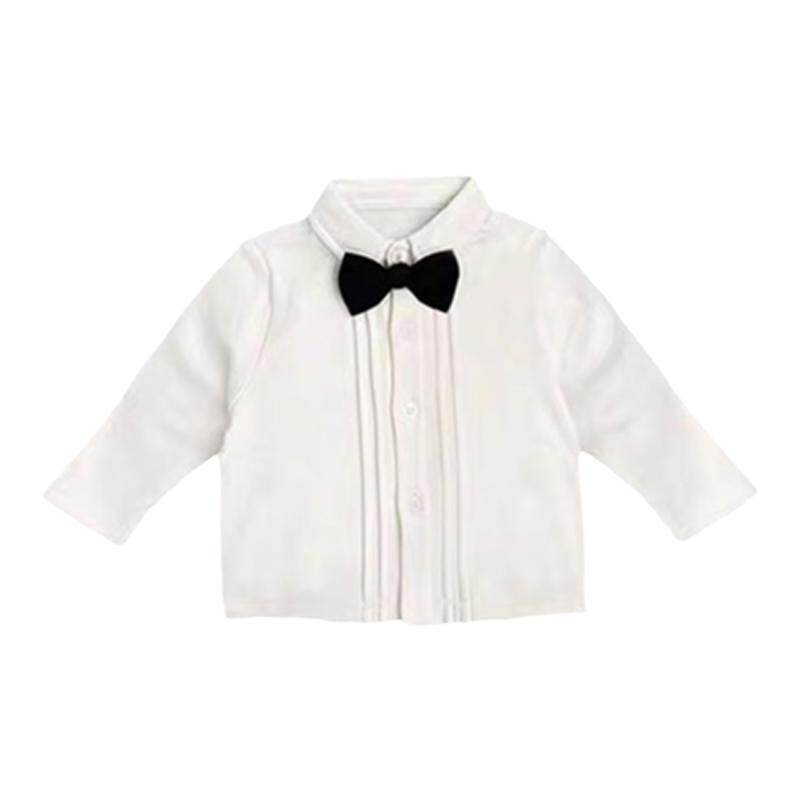 儿童加厚Polo衫婴童周岁礼服加绒冬款领结衬衫男宝宝英伦绅士礼服
