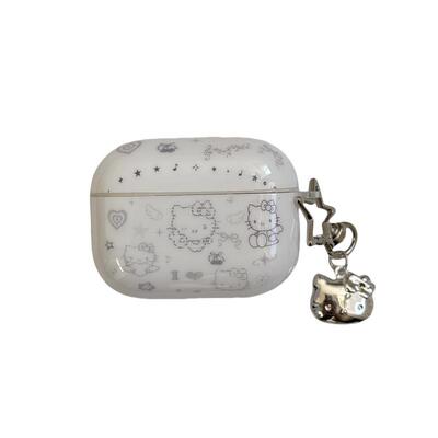 甜酷线条kitty猫适用苹果耳机保护套airpods4无线蓝牙耳机壳三四代airpodpro3代1/2ipod耳机盒airpods3保护壳