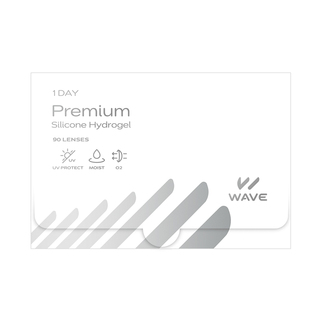 WAVE日抛Premium90片进口小直径硅水凝胶高度近视透明隐形眼镜片