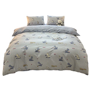 儿童恐龙四件套纯棉全棉被套床单床笠可爱卡通床上用品三件套男孩