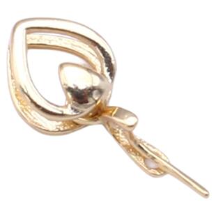 斜孔S925纯银迷你小号佛公吊坠扣玉坠扣diy翡翠银扣头项链扣银饰