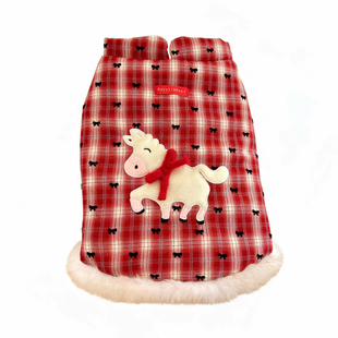 法斗巴哥斗牛犬加厚衣服冬款保暖喜庆过年拜年服西高地雪纳瑞棉服