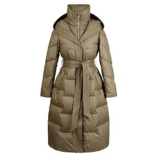 简爱诺充200克以上白鹅绒柚木色长款收腰保暖羽绒服冬J2470164YR