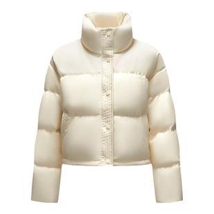 森马羽绒服女短款立领小个子优雅温柔新款冬宽松仿皮哑光外套休闲