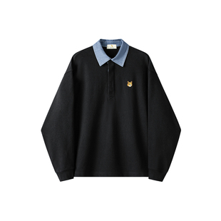 威廉福克斯男装秋冬长袖卫衣加绒潮流上衣休闲针织翻领T恤情侣装