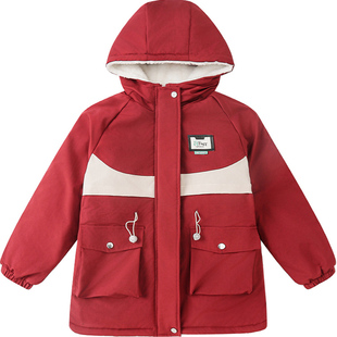 女童棉服冬装2025新款洋气儿童棉衣中长款加厚派克服女孩棉袄外套