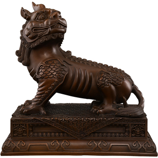 黄铜谛听摆件九华山地藏坐骑独角兽谛听工艺品客厅玄关办公室装饰