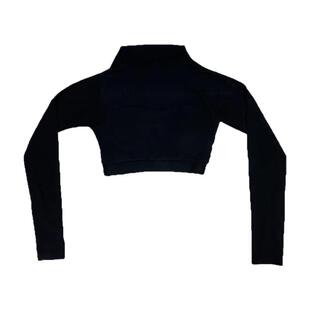 康尼新款拉丁舞装高级国标摩登舞蹈练功服上装跳舞上衣长袖儿童黑