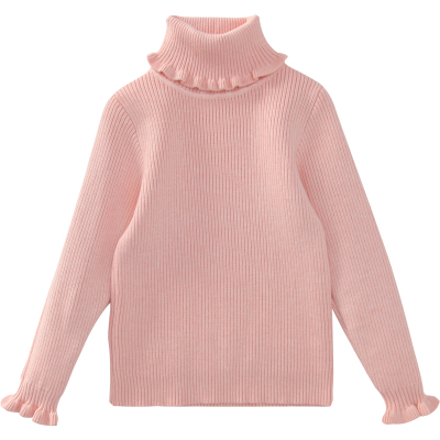 女童高领毛衣一体绒保暖纯色打底