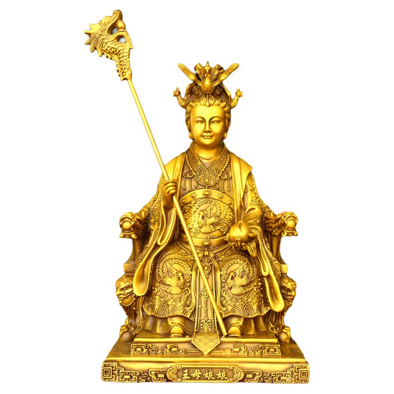 黄铜玉帝王母铜像坐龙椅家居客厅