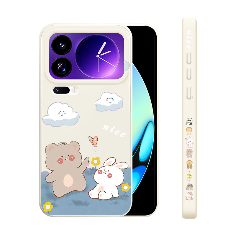 适用小米18Pro手机壳新款小米18ProMax液态硅胶保护套xiaomi镜头全包防摔超薄软壳男女情侣网红卡通小熊小兔