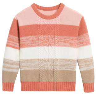 鄂尔多斯童装羊绒衫儿童套衫秋冬新品圆领百搭厚保暖女童厚