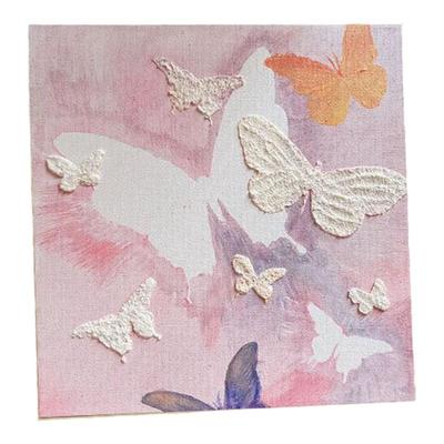 石英砂蝴蝶高级感肌理画挂画