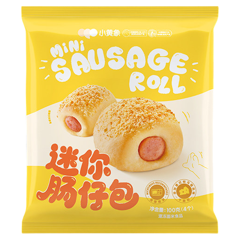 小黄象迷你芝士肠仔包早餐速冻香肠馒头面包早餐卷奶酪饼组合装