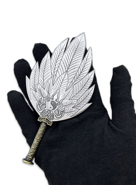 不锈钢芭蕉扇太极八卦扇三国诸葛扇手工茶道具摆件把玩收藏金属扇