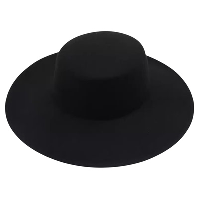 法式赫本风平顶礼帽保暖爵士帽