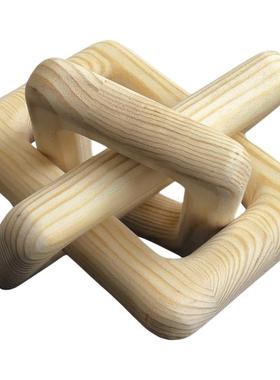 中古风轻奢创意天然实木长型环套