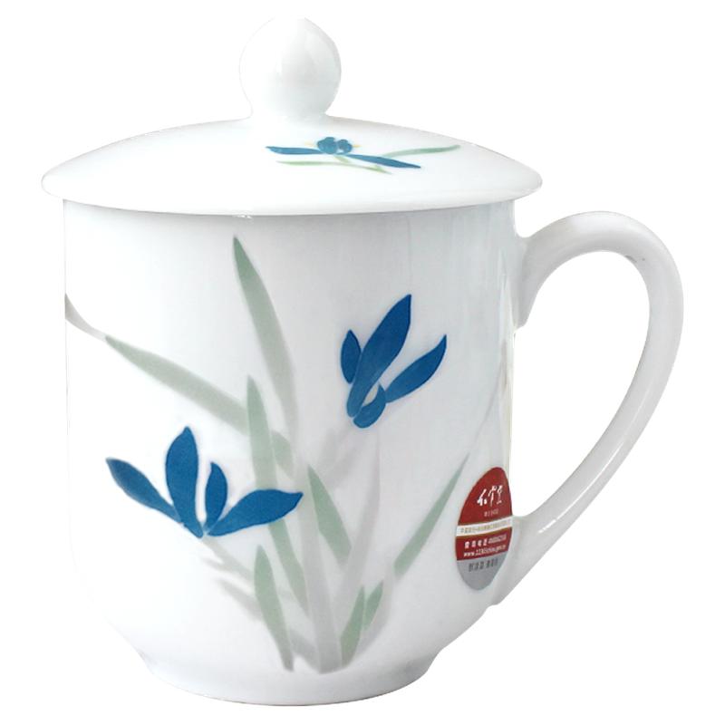 红官窑醴陵釉下五彩中式办公杯茶杯会议杯可定制泡茶杯中秋节礼物