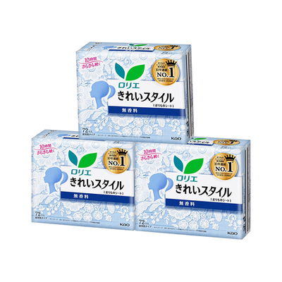 进口花王无香味护垫72片*3包