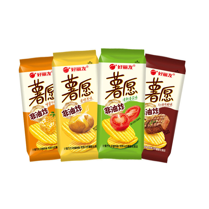 好丽友薯愿薯片小包装混合牛奶番茄原味非油炸零食多口味混合装
