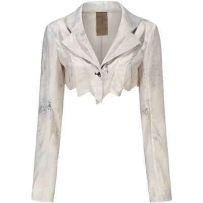 Elywood印花分割短西装外套