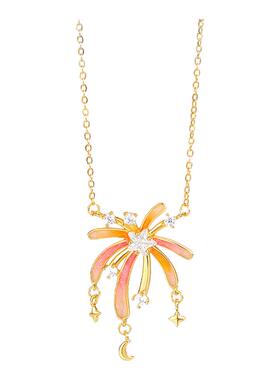 S925纯银烟花项链女生荧光珐琅浪漫花火锁骨链小众创意情人节礼物