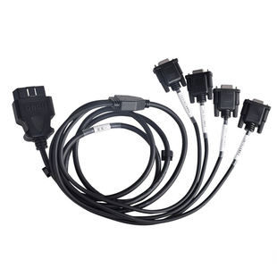 汽车OBD公头转4个DB9PIN母头接口Serial RS232 OBD网关连接线工具