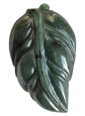 纯手工天然玉石叶子吊坠情侣款