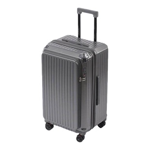 大容量侧开静音可扩展20寸登机箱翻盖拉杆箱PC旅行箱双开门行李箱