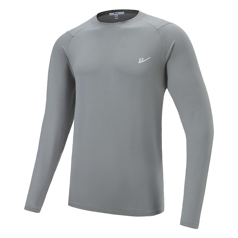 回力速干男t恤长袖春秋防晒透气跑步健身服运动上衣训练服打底衫