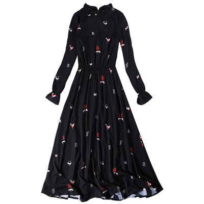 加绒保暖印花气质百搭显瘦连衣裙