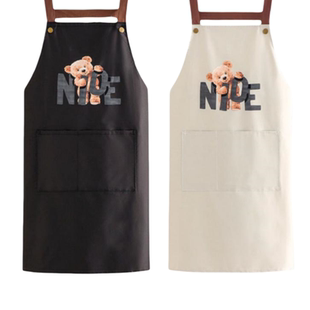 防水防油家用厨房背带围裙时尚韩版成人做饭干活耐脏工作服围腰