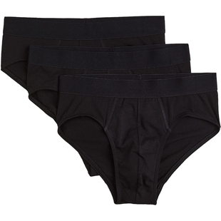 HM男士内裤3条装冬季弹力舒适棉质汗布松紧腰三角内裤1153729