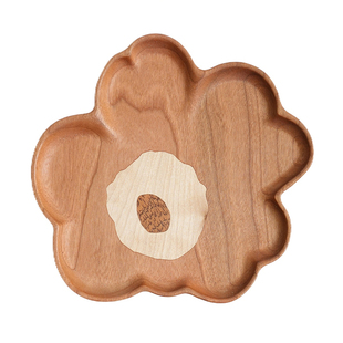 芬兰Marimekko Unikko游霓可印花罂粟花木质家用可爱水果甜品碟子