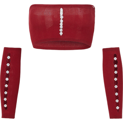 THE WORLD IS YOUR OYSTER 女士罗纹抹胸袖套套装