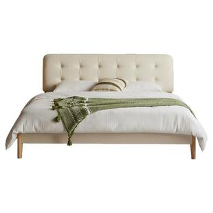 林氏家居软包科技布艺主卧室奶油风1米8大床家用简约公主双人床架