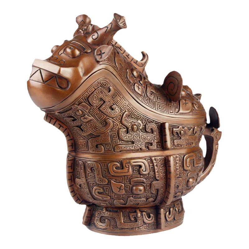 铜聚德仿古青铜器纯全铜古代酒器酒馆酒厂展览馆书房装饰工艺礼品
