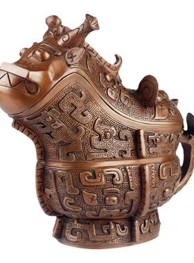铜聚德仿古青铜器纯全铜古代酒器酒馆酒厂展览馆书房装饰工艺礼品