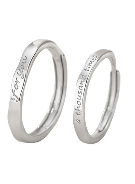 情侣必入999足银素圈对戒不撞款