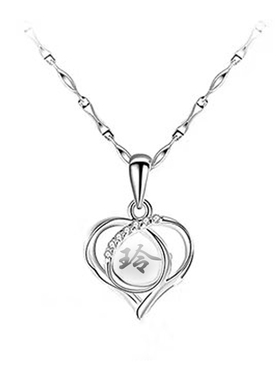 珍忆美足银吊坠女项链情人节礼物