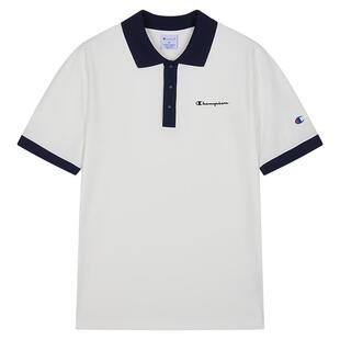 Champion冠军短袖POLO衫男夏季新款学院风华夫格休闲翻领T恤