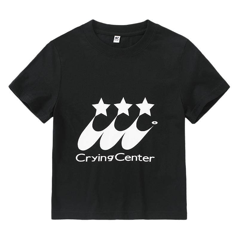 CryingCenter 多色彗星印花千禧纯棉圆领辣妹修身短款T恤哭喊中心